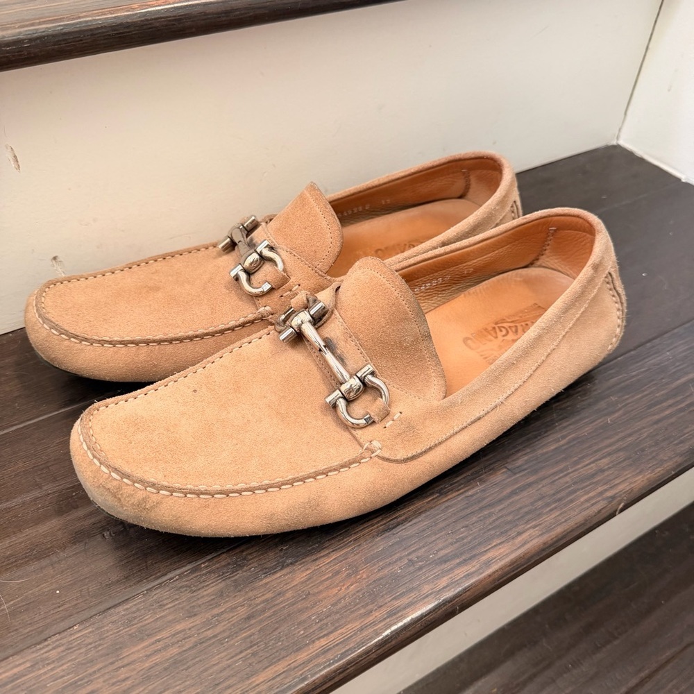 Salvatore Ferragamo Men Suede Drivers shoes Size 12 - Picture 7 of 10